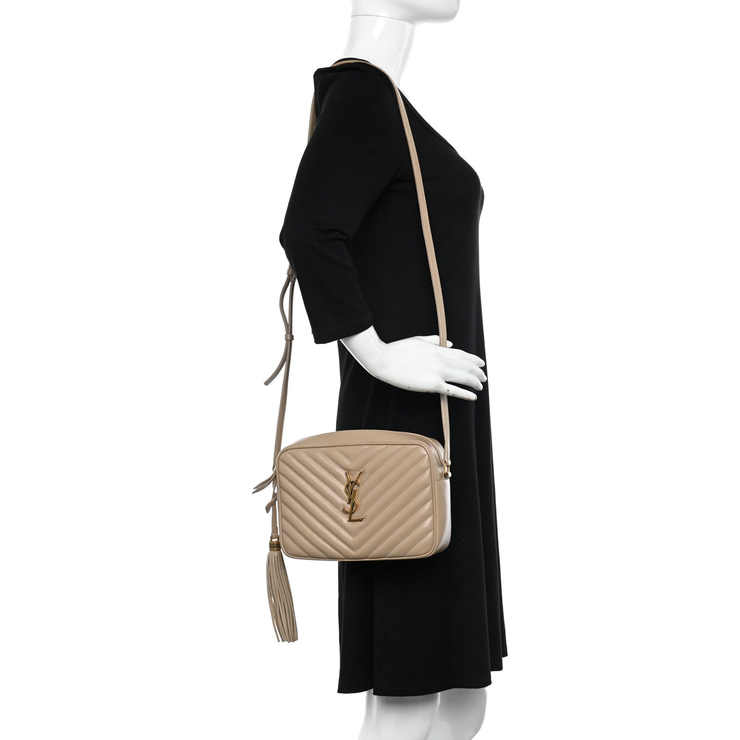 Calfskin Matelasse Monogram Lou Camera Bag Dark Latte