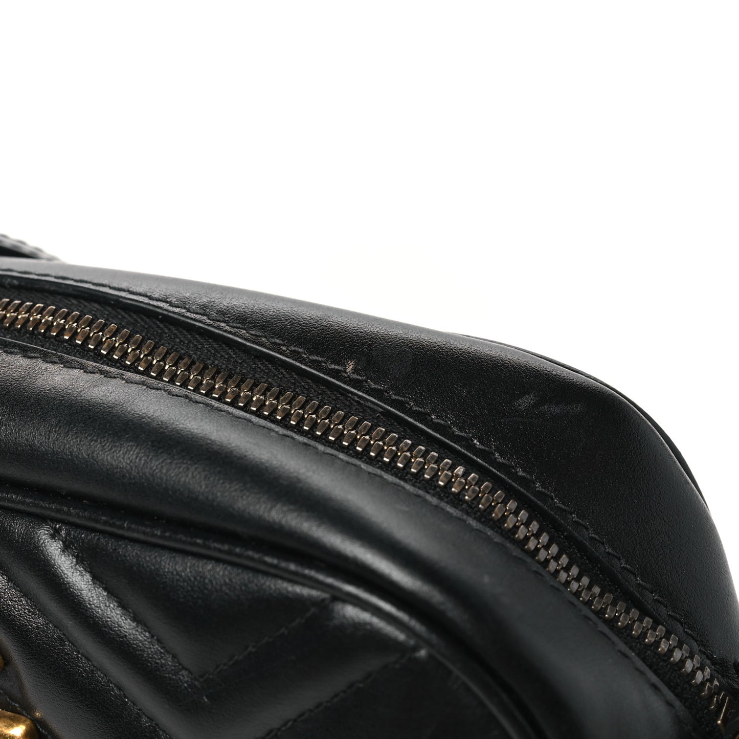 Calfskin Matelasse Small GG Marmont Chain Shoulder Bag Black