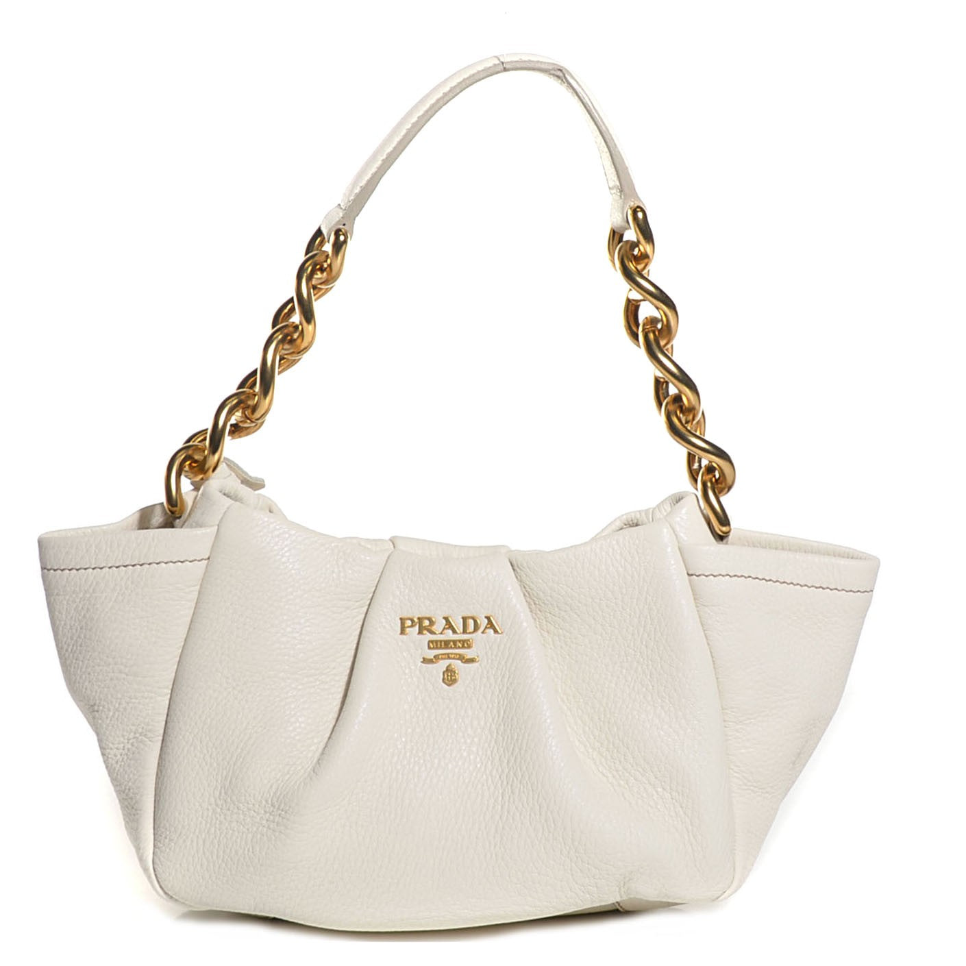 Cervo Pleats Small Shoulder Bag Talco