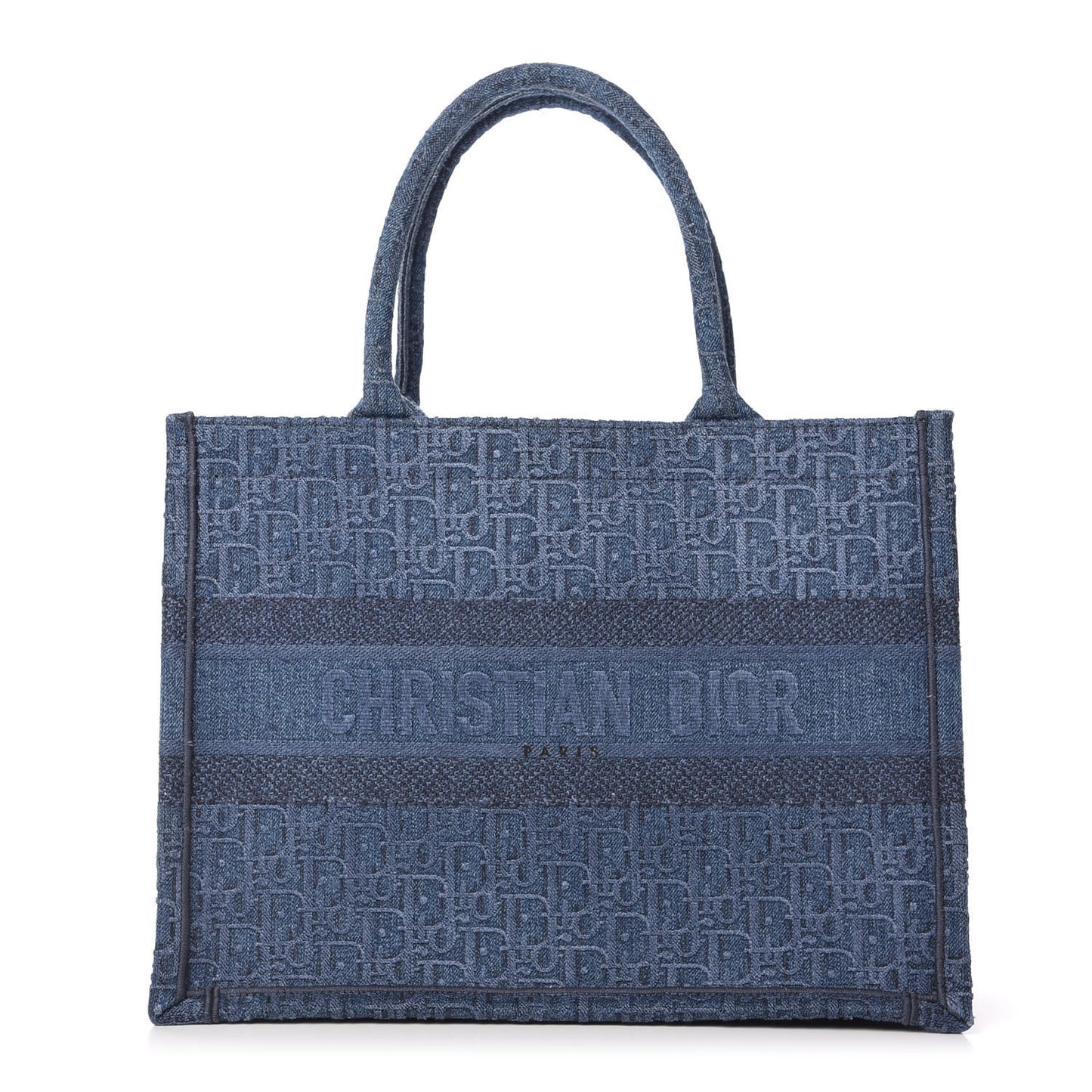 Oblique Denim Medium Book Tote Blue