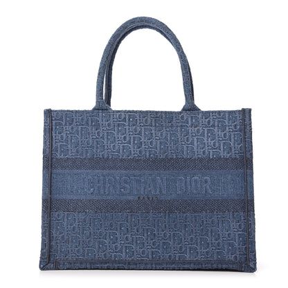 Christian Dior Oblique Denim Medium Book Tote Blue 1 of 10
