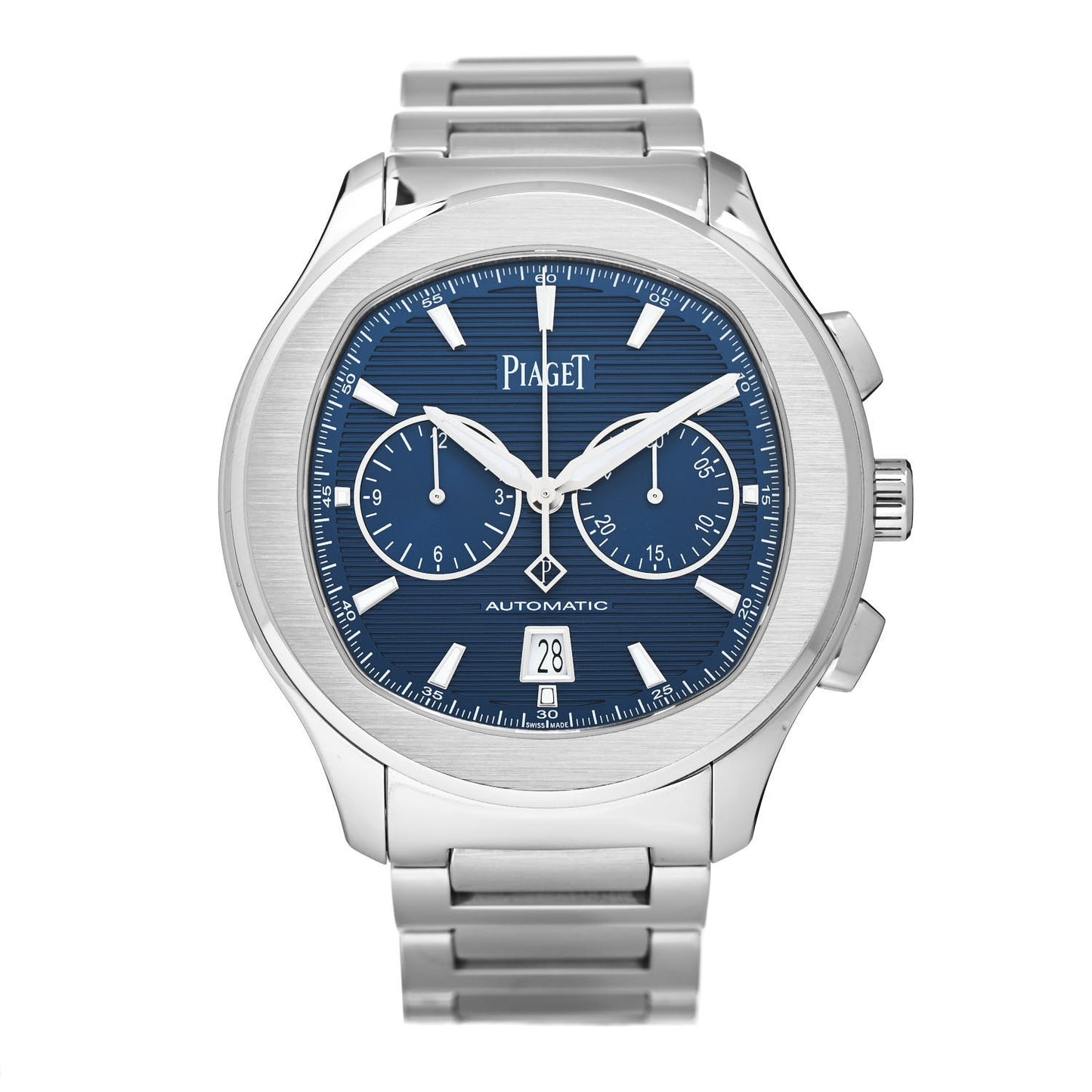 Stainless Steel 42mm Polo S Chronograph Automatic Watch Blue