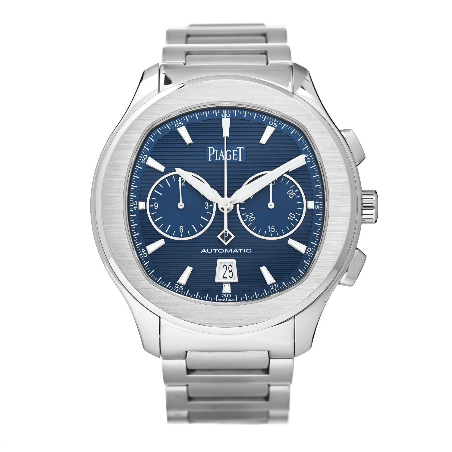 Piaget Stainless Steel 42mm Polo S Chronograph Automatic Watch Blue 1 of 5