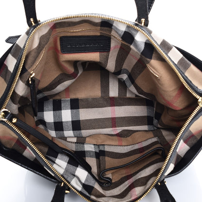 Burberry Calfskin House Check Small Salisbury Tote Black 5 of 19