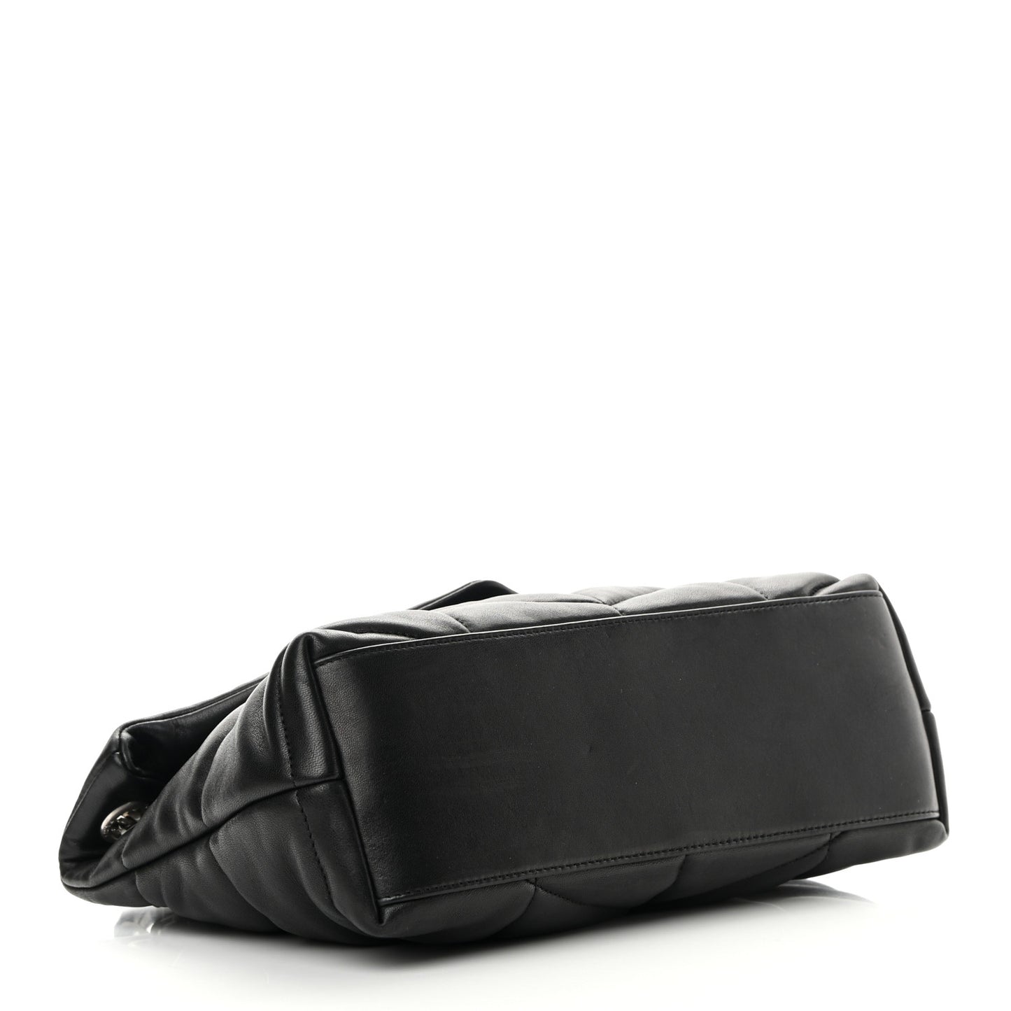 Lambskin Quilted Small Loulou Puffer Monogram Chain Satchel Black
