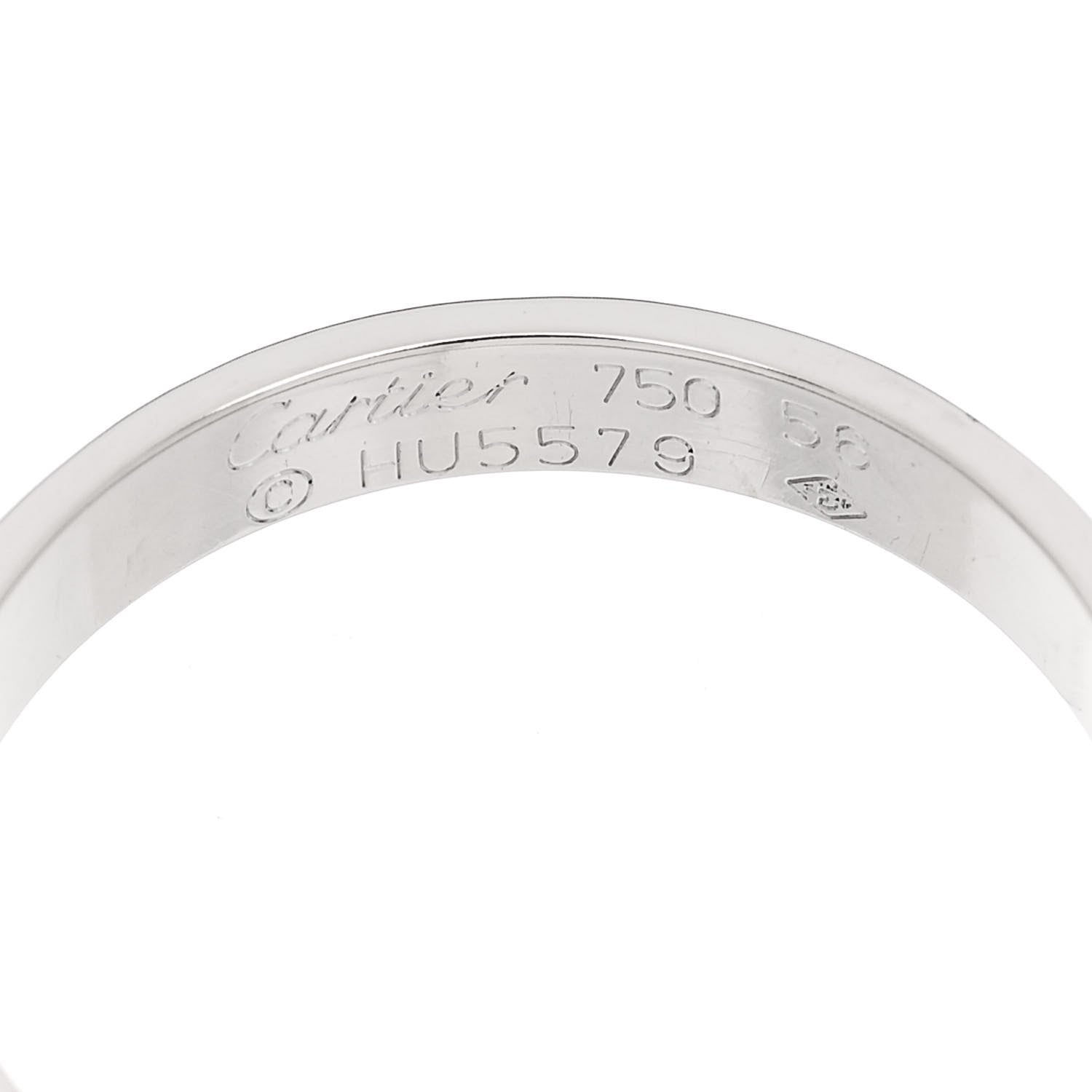 Cartier 18K White Gold 3.5mm LOVE Wedding Band Ring 56 7.5 4 of 4