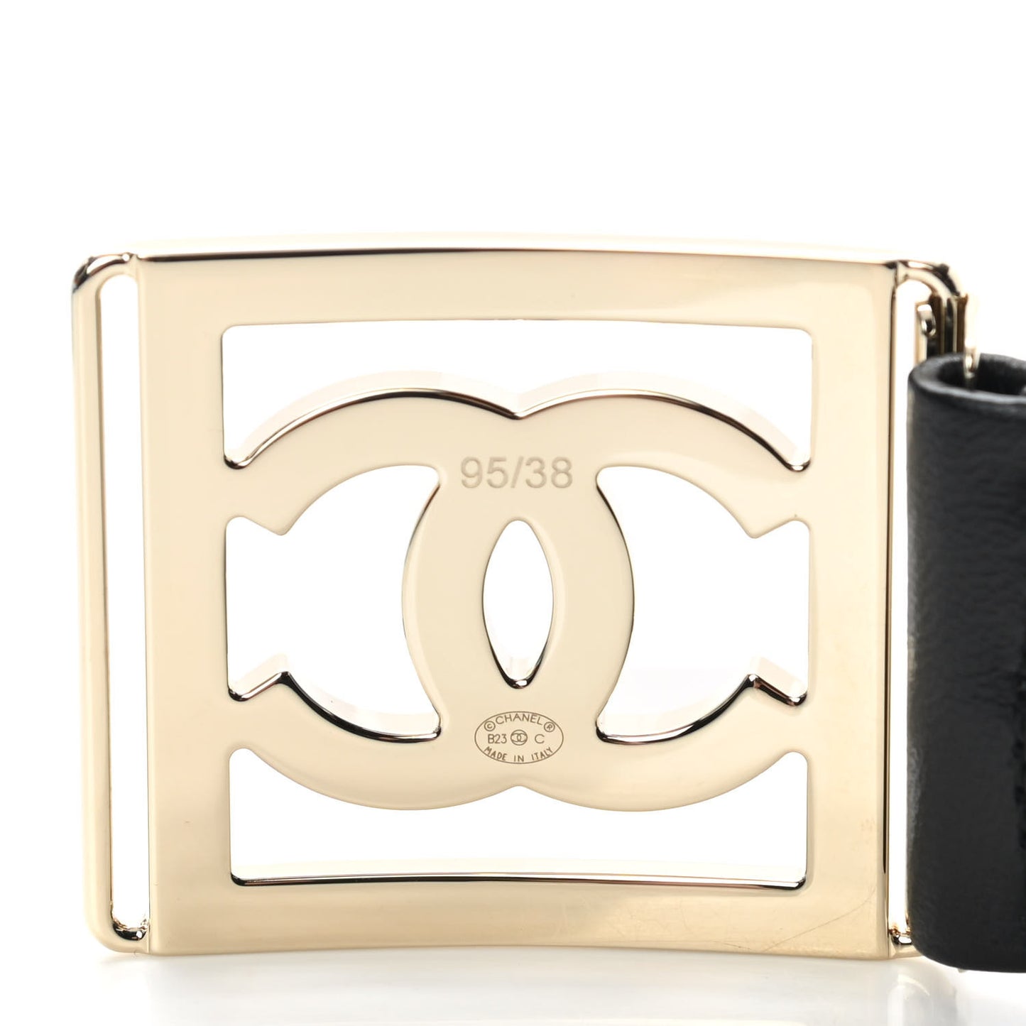 Lambskin Ruched CC Belt 95 38 Black
