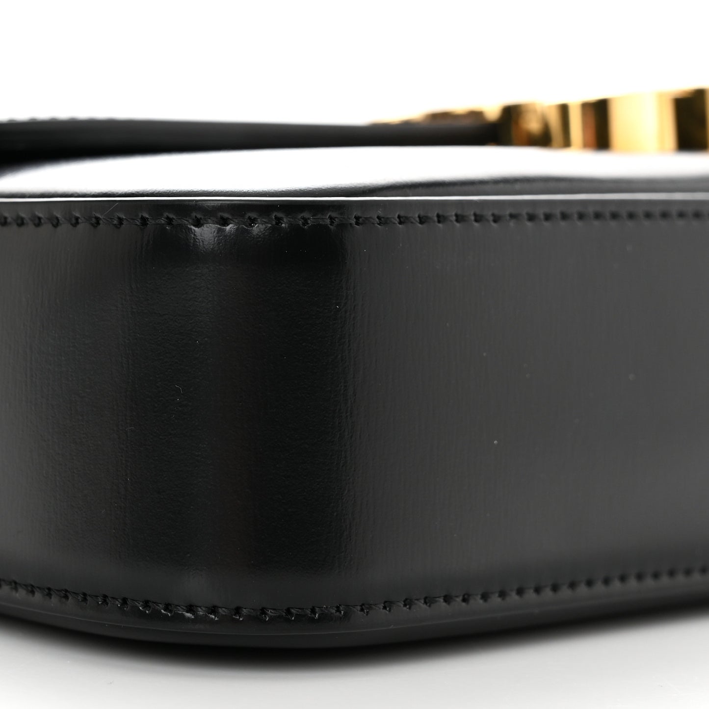 Shiny Calfskin Triomphe Shoulder Bag Black