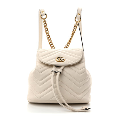 Gucci Calfskin Matelasse GG Marmont Flap Backpack White 1 of 12