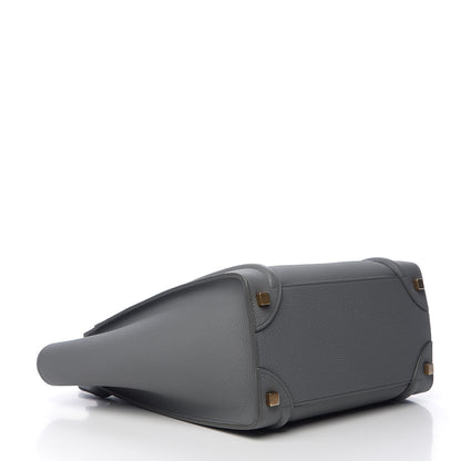 Celine Baby Drummed Calfskin Micro Luggage Kohl 3 of 8