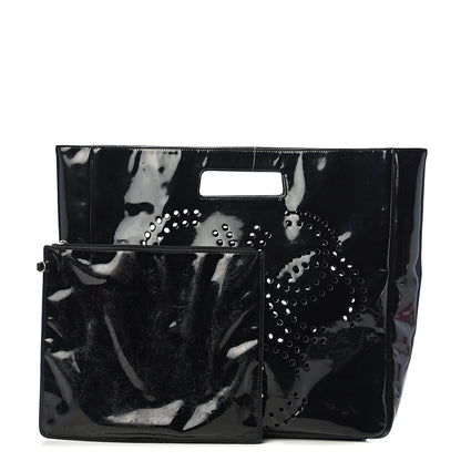 Chanel Patent Perforated CC Handle Bag Black 1 of 15