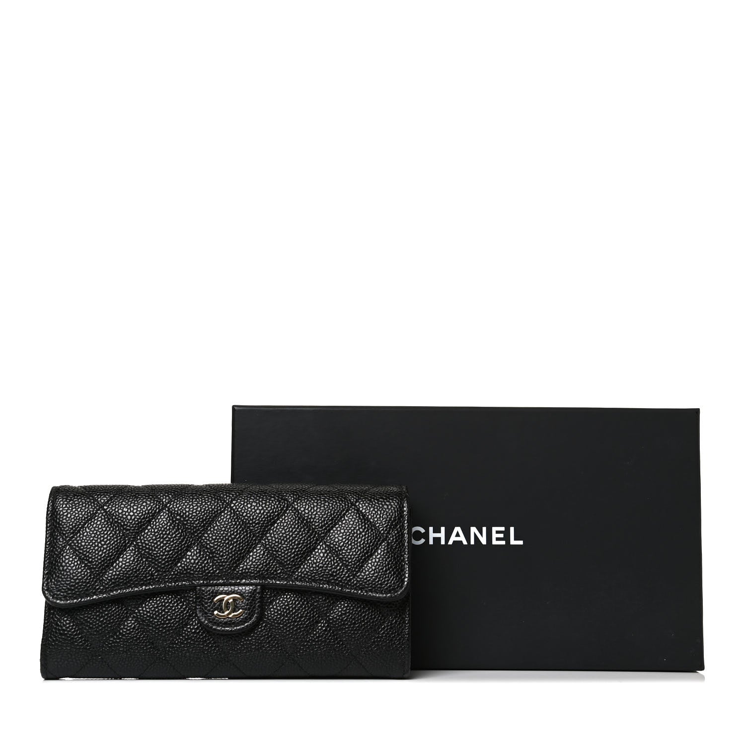 Chanel Caviar Quilted Large Gusset Flap Wallet Black 22 of 22