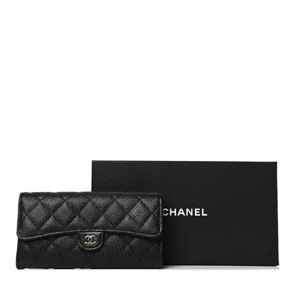 Chanel Caviar Quilted Large Gusset Flap Wallet Black 22 of 22