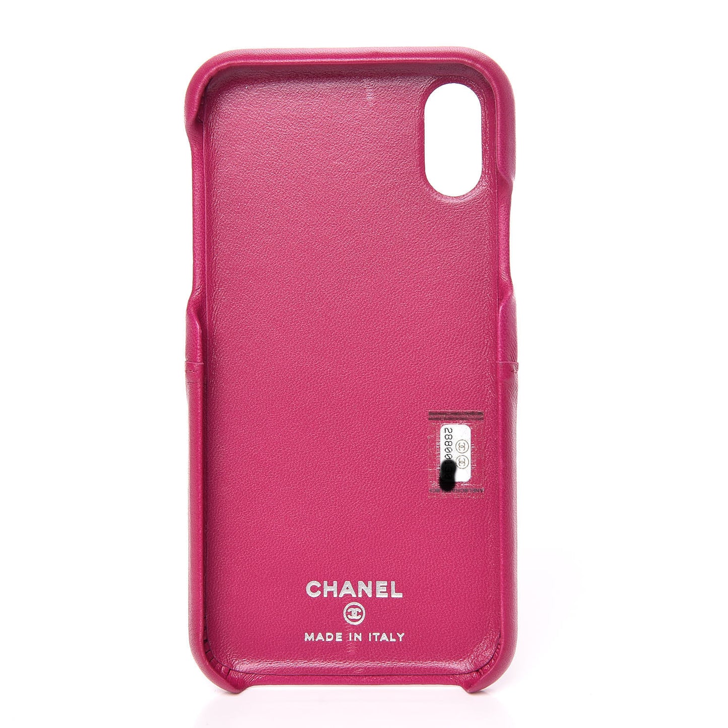 Lambskin Quilted iPhone X Coco Tech Case Fuchsia