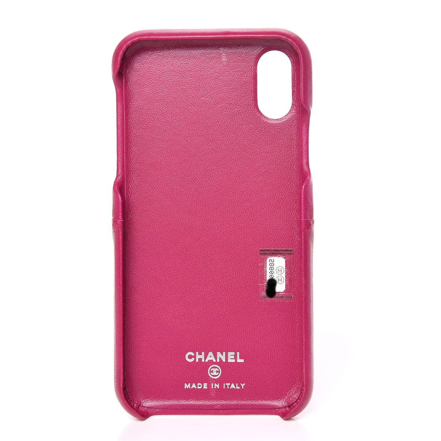 Chanel Lambskin Quilted iPhone X Coco Tech Case Fuchsia 3 of 8