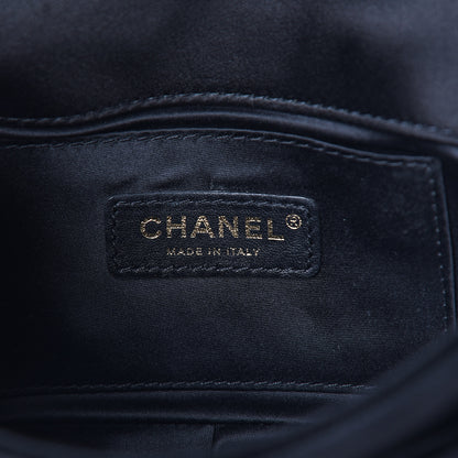 Chanel Velvet Quilted Small Camellia Flap Black 6 of 11