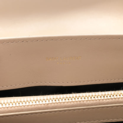 Saint Laurent Calfskin Y Quilted Monogram Small Loulou Chain Satchel Dark Beige 6 of 12