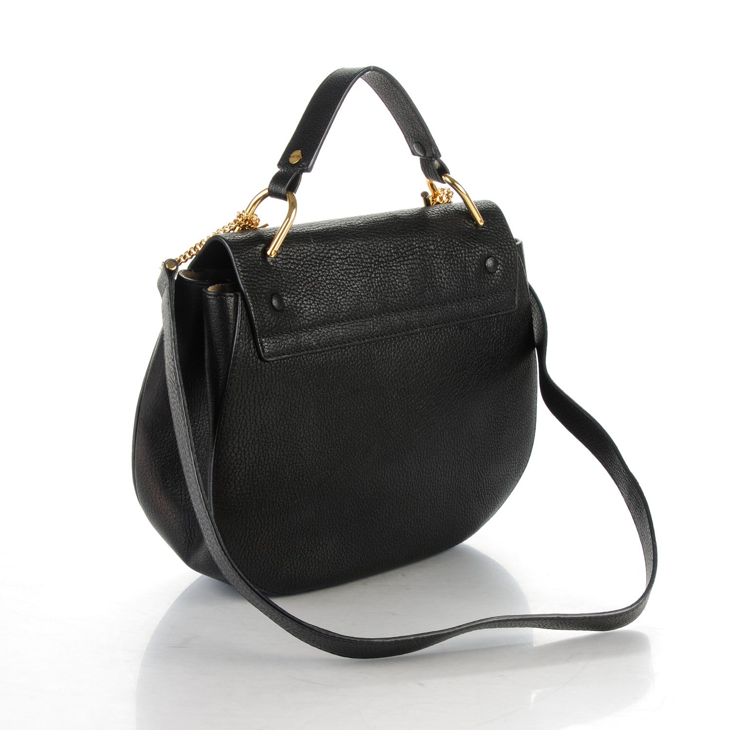 Chloe Grained Lambskin Large Drew Shoulder Bag Black 3 of 8