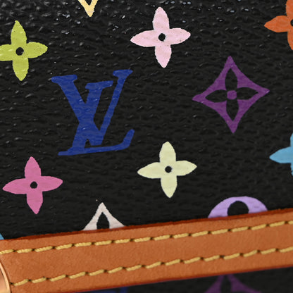Louis Vuitton Monogram Multicolor Porte-Monnaie Plat Coin Purse Black 9 of 10