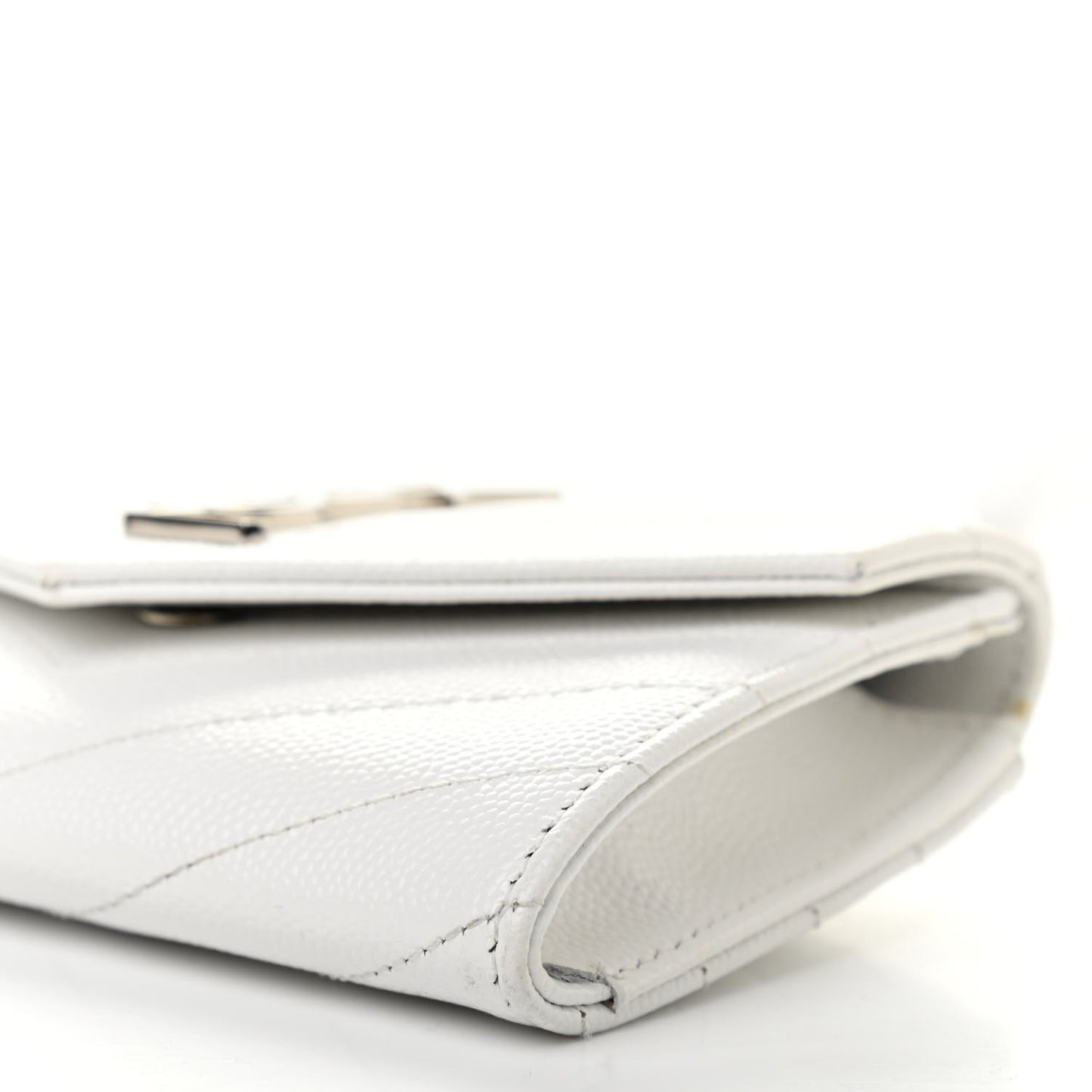 Grain De Poudre Matelasse Chevron Small Monogram Envelope Wallet Crema Soft