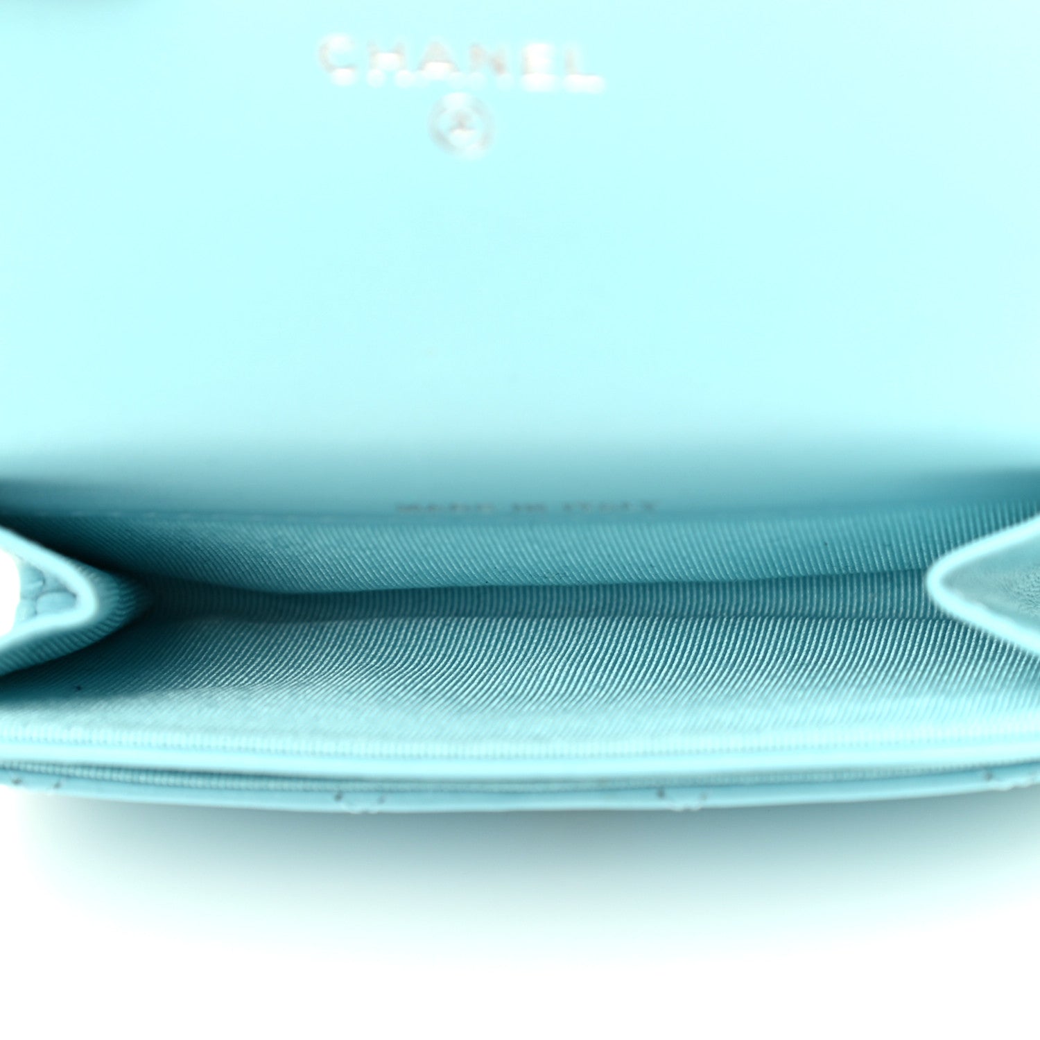 Chanel Lambskin Quilted Flap Card Holder Wallet Light Blue 5 of 8