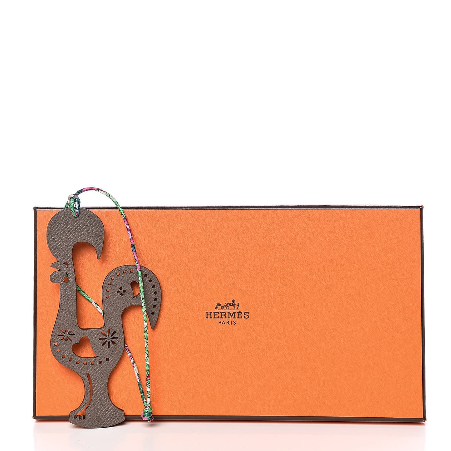 Epsom Togo Petit H Rooster Bag Charm Etain Toffee