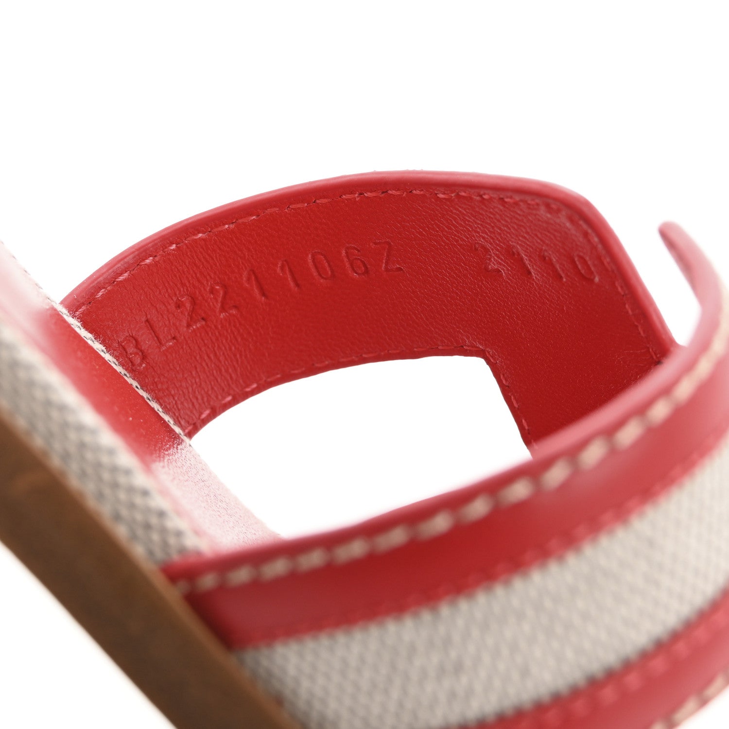 Hermes Canvas Calfskin Oran Sandals 36 Prunoir Rouge A Levre 9 of 10