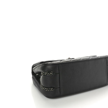 Chanel Calfskin Quilted Medium Frame in Chain Flap Black 4 of 10
