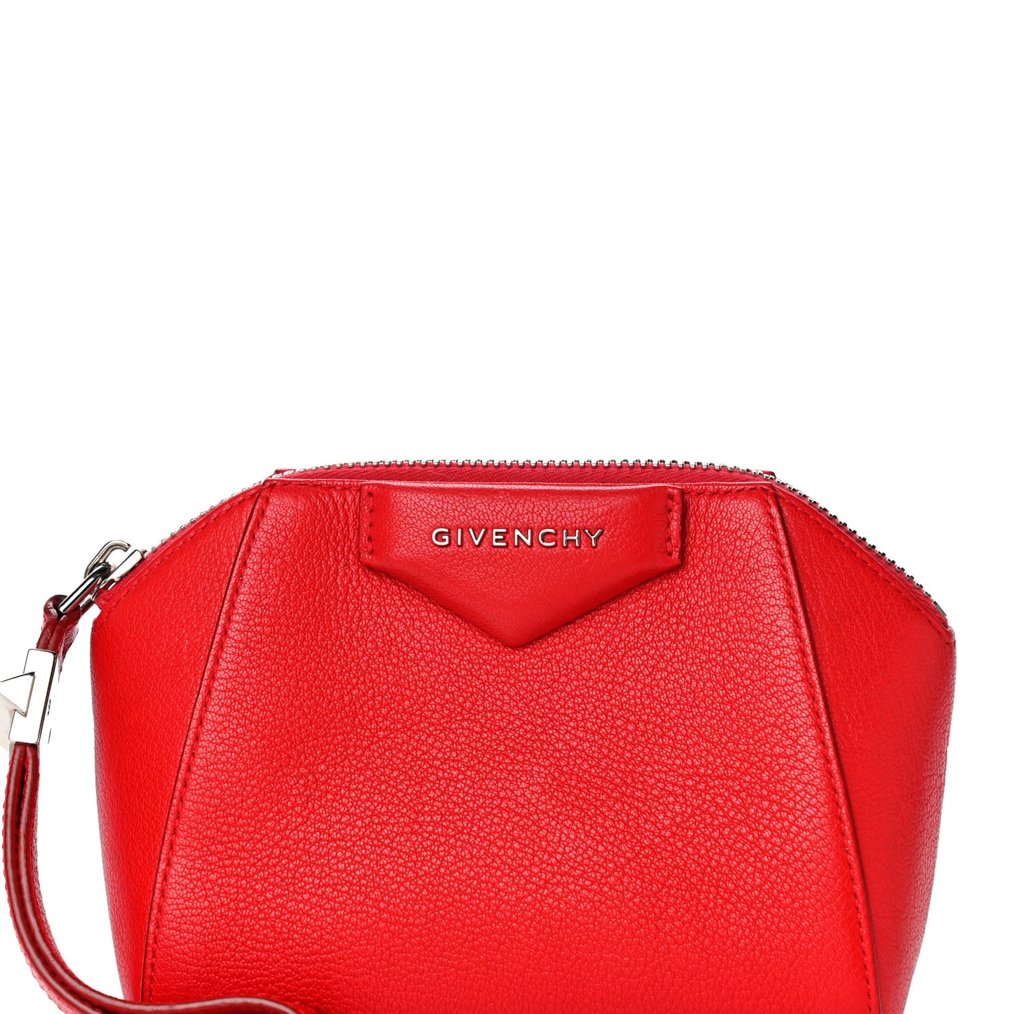 Sugar Goatskin Small Antigona Beauty Wristlet Red