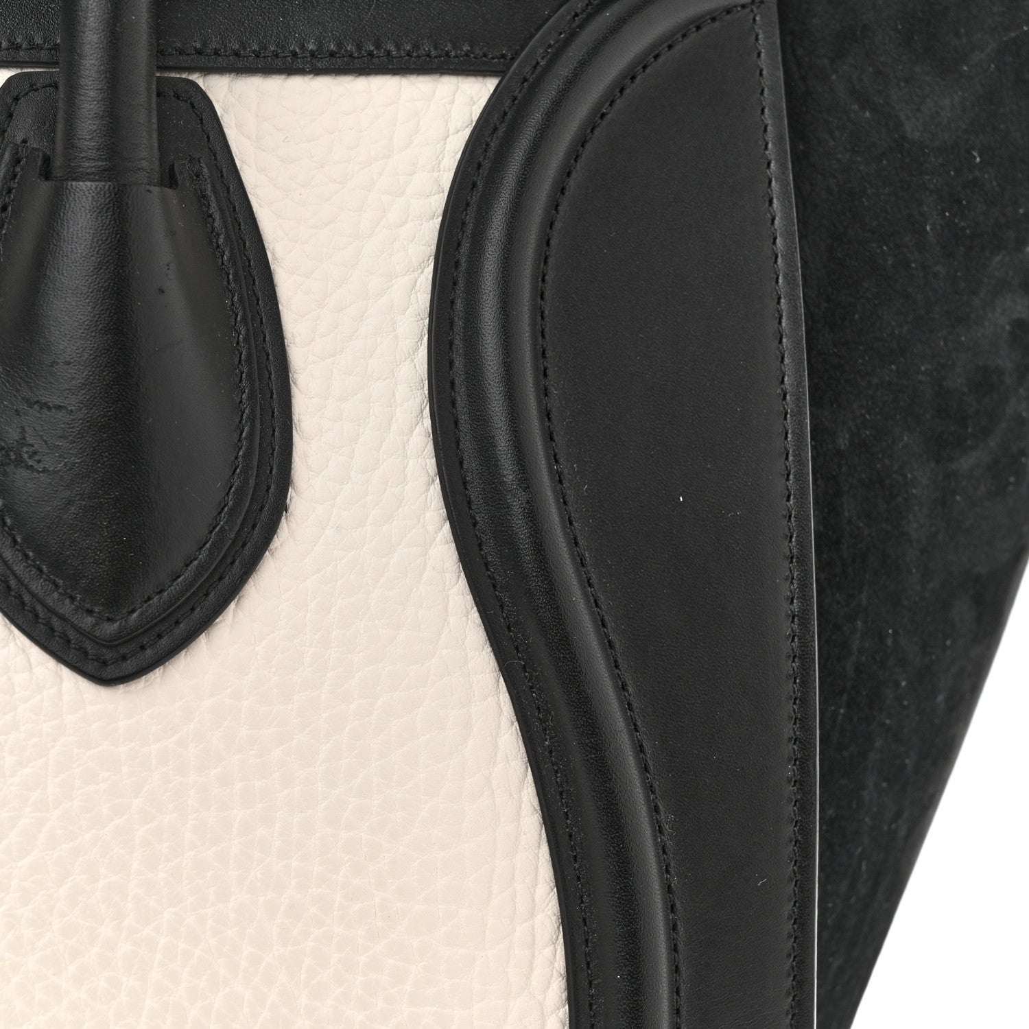 Celine Bullhide Calfskin Mini Bi-Color Luggage Black White 13 of 15