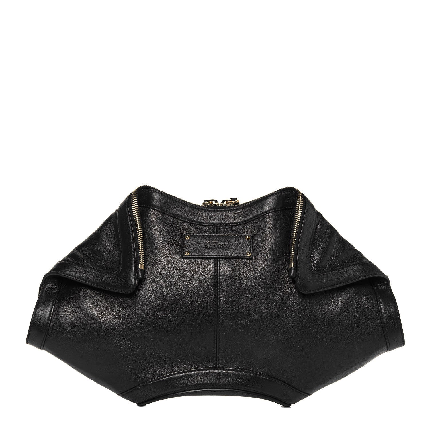 Alexander McQueen Calfskin De Manta Clutch Black 1 of 8