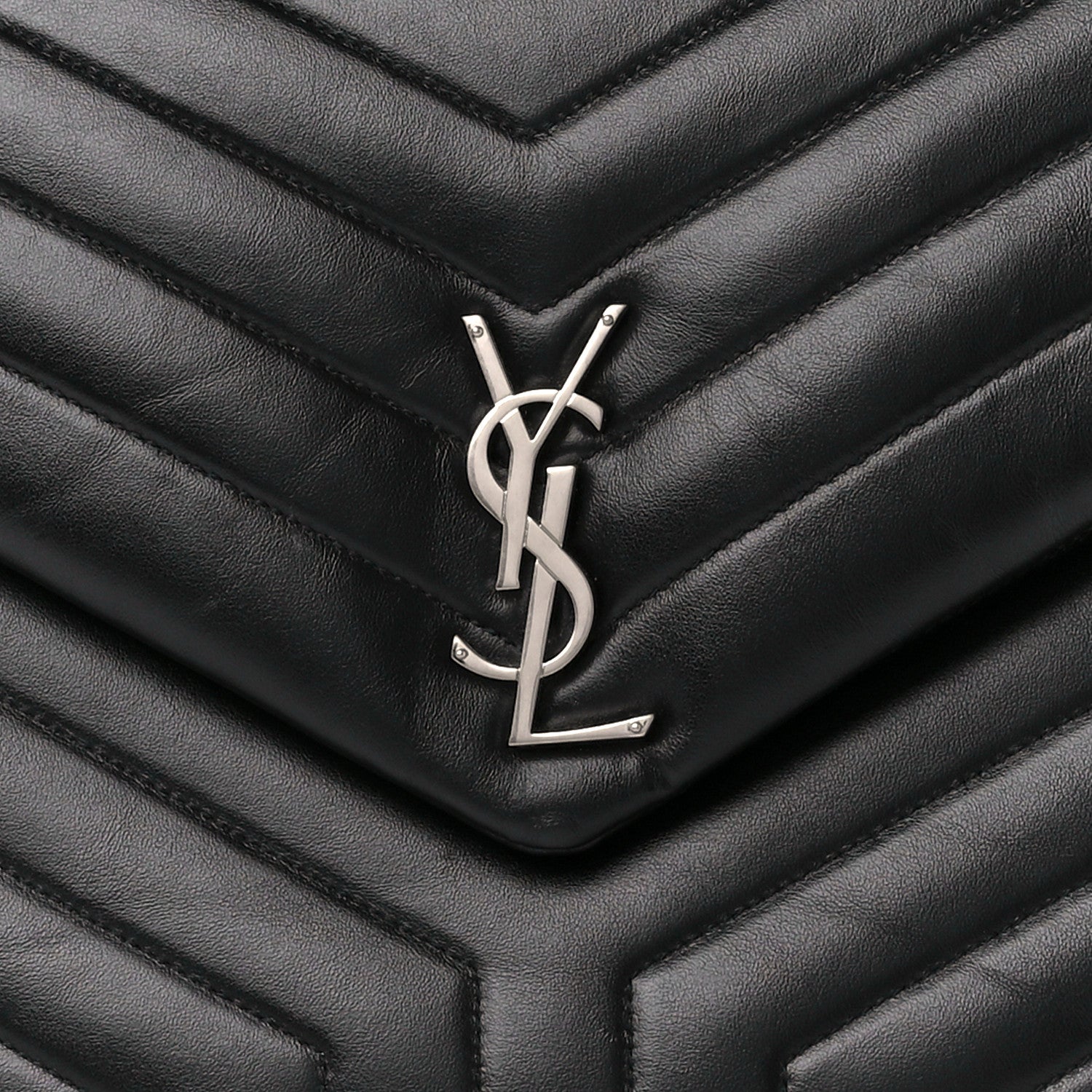 Saint Laurent Calfskin Y Quilted Monogram Large Loulou Chain Satchel Black 9 of 11