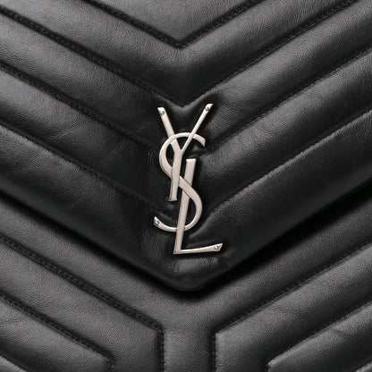 Saint Laurent Calfskin Y Quilted Monogram Large Loulou Chain Satchel Black 9 of 11