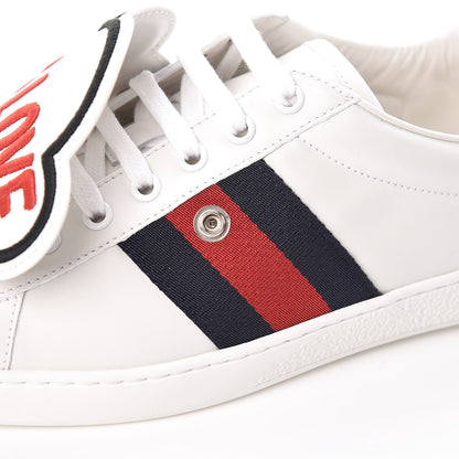 Gucci Calfskin Ayers Web Blind for Love Embroidered Mens Ace Sneakers 8.5 White 9 of 12
