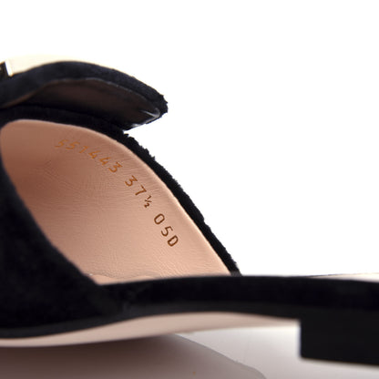 Gucci Velvet Crystal Square G Madelyn Slippers 37.5 Black 9 of 10
