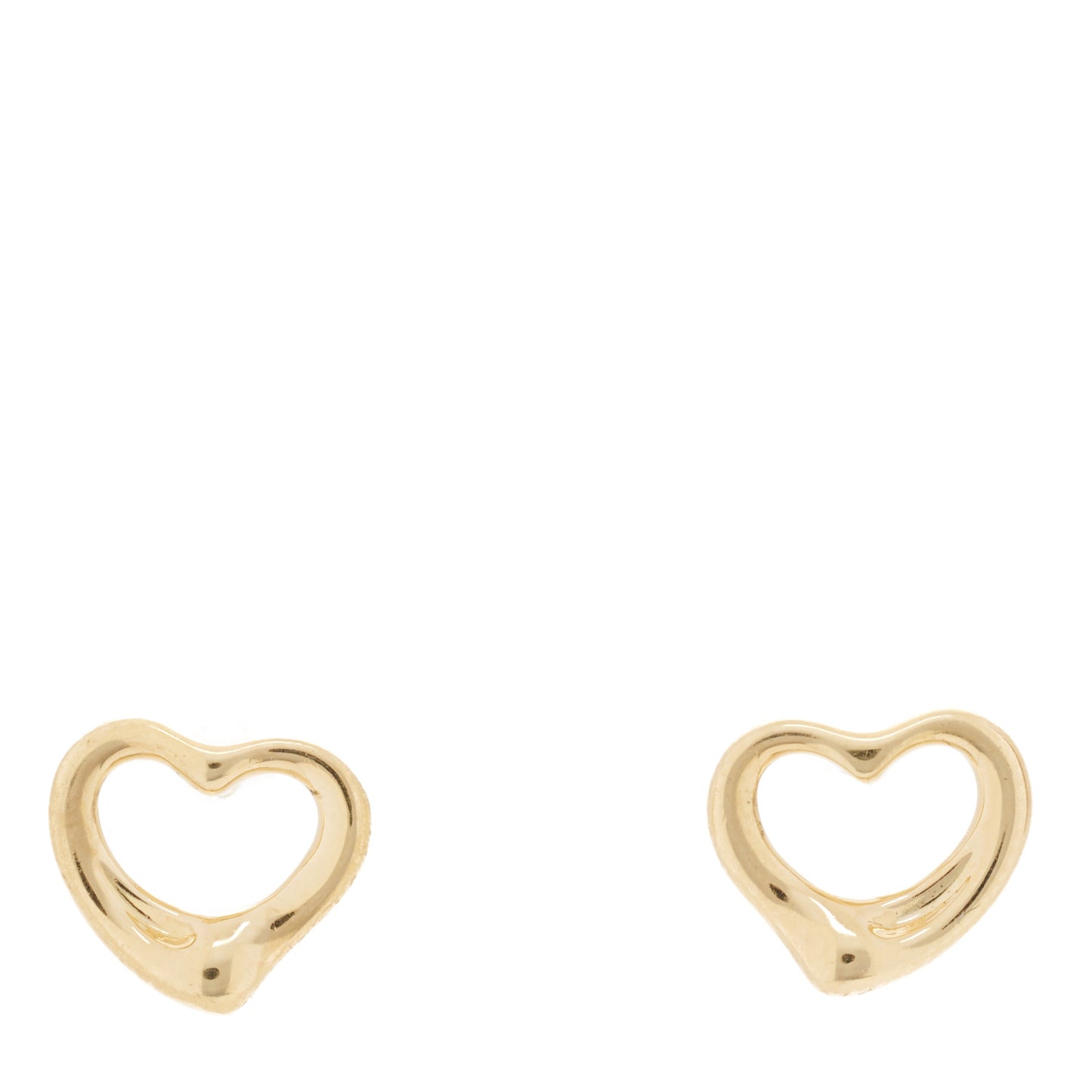 18K Yellow Gold 11mm Elsa Peretti Open Heart Earrings