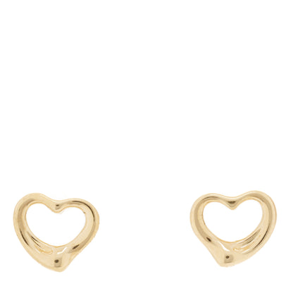 Tiffany 18K Yellow Gold 11mm Elsa Peretti Open Heart Earrings 1 of 4
