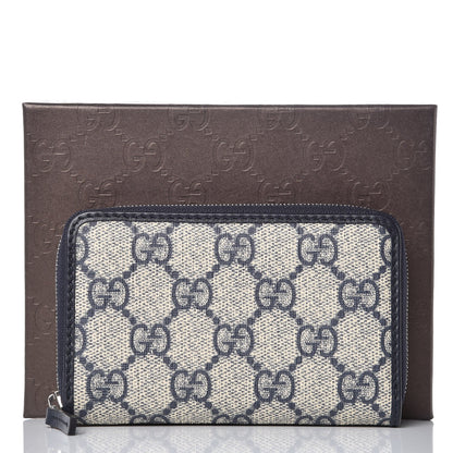 Gucci GG Supreme Monogram Zip Around Card Case Blue 8 of 8