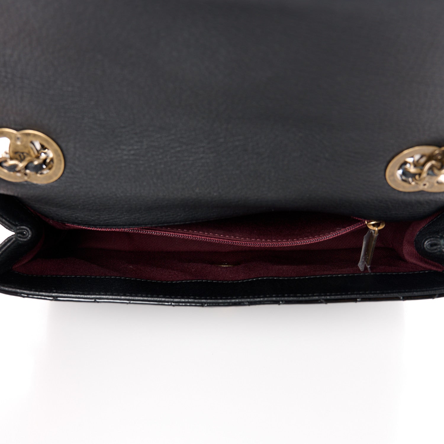 Chanel Patent Goatskin Quilted Medium CC Eyelet Flap Black 5 of 12