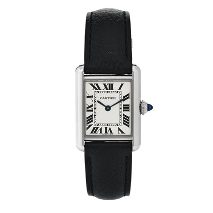 Cartier Stainless Steel Calfskin 22mm Must de Cartier Tank Quartz Watch 1 of 5