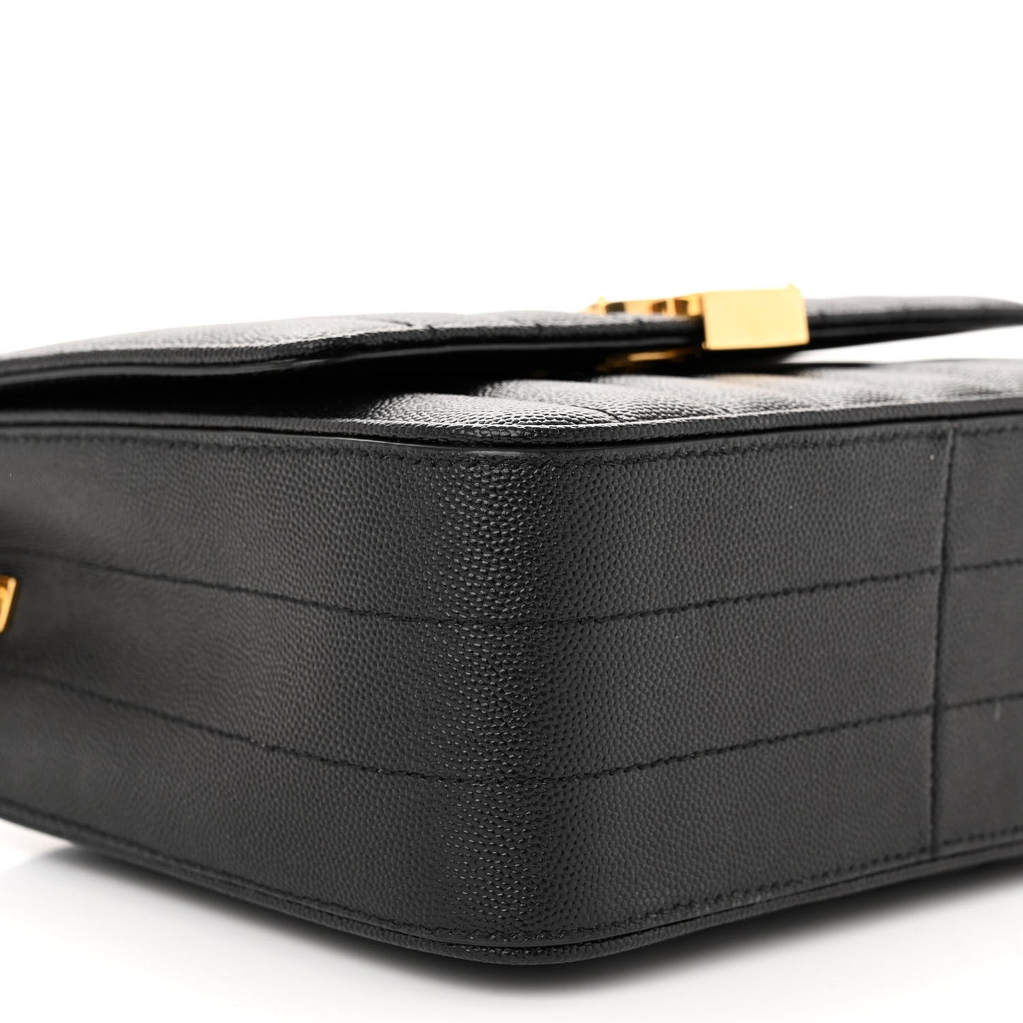 Grain De Poudre Matelasse Monogram Medium Vicky Chain Bag Black