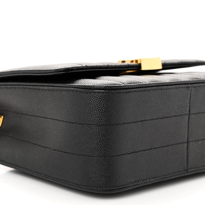 Saint Laurent Grain De Poudre Matelasse Monogram Medium Vicky Chain Bag Black 9 of 11