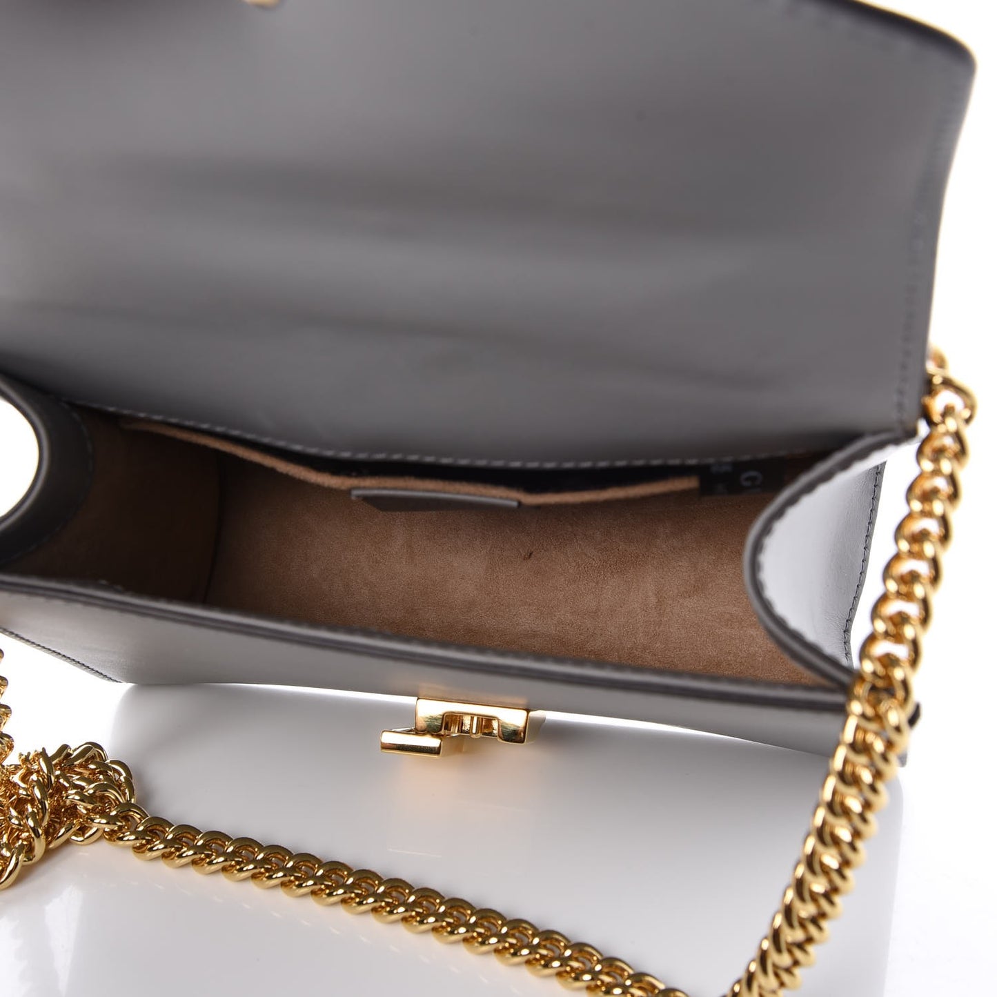 Calfskin Mini Sylvie Chain Shoulder Bag Deep Grey
