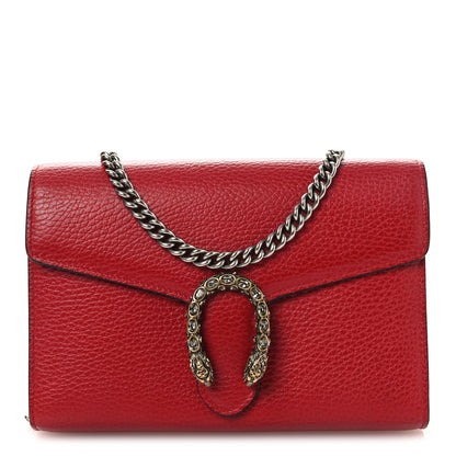 Gucci Calfskin Mini Dionysus Chain Wallet Hibiscus Red 1 of 10