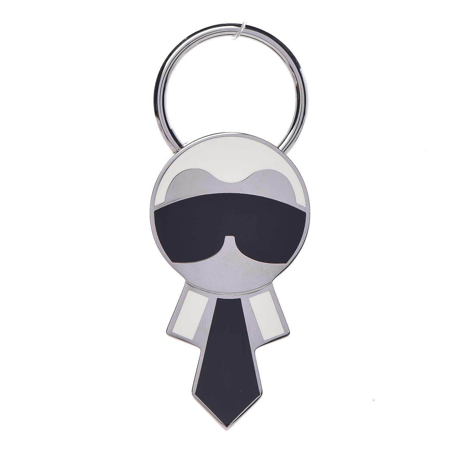 Fendi Metal Karlito Mirror Bag Charm Silver 1 of 5