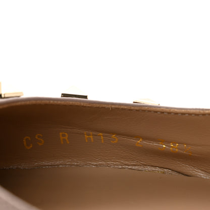 Valentino Garavani Pebbled Calfskin Rockstud Slingback Flats 38.5 Poudre 9 of 10