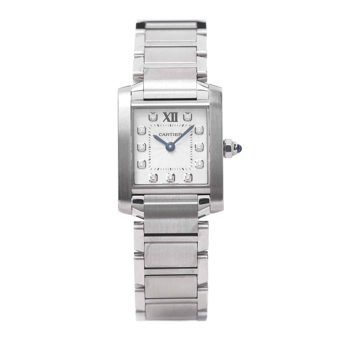 Stainless Steel Diamond 20mm Tank Francaise Quartz Watch