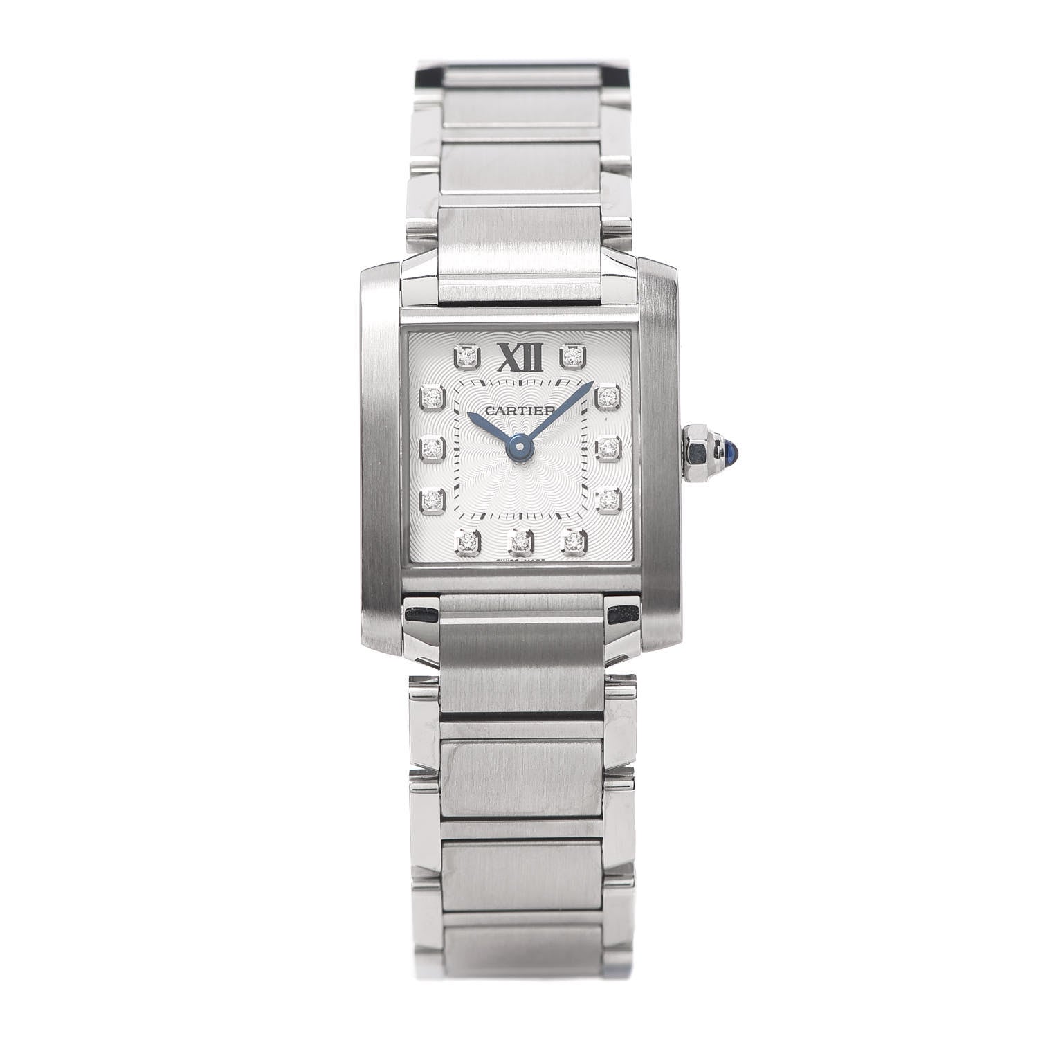 Cartier Stainless Steel Diamond 20mm Tank Francaise Quartz Watch 1 of 8