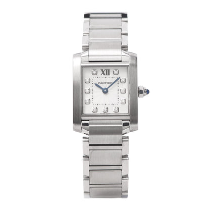 Cartier Stainless Steel Diamond 20mm Tank Francaise Quartz Watch 1 of 8