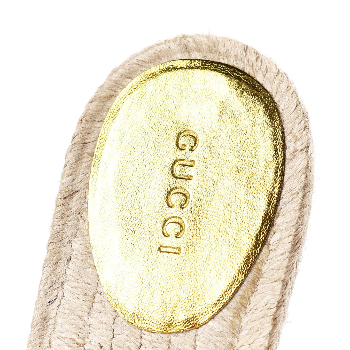 Metallic Nappa Matelasse GG Marmont Espadrille Slide Sandals 37.5 Oro